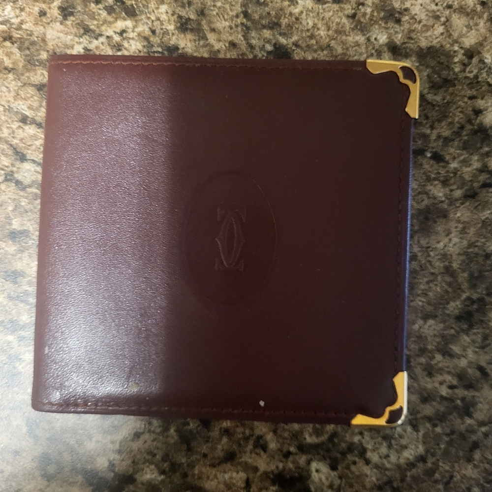 Cartier Burgundy Mens  Wallet